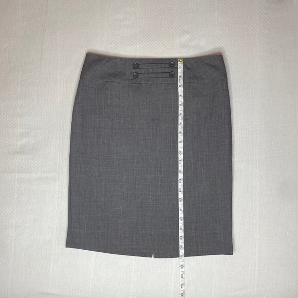 Jacob Gray Pencil Skirt with Button Detail – Size 4 - Picture 7 of 7